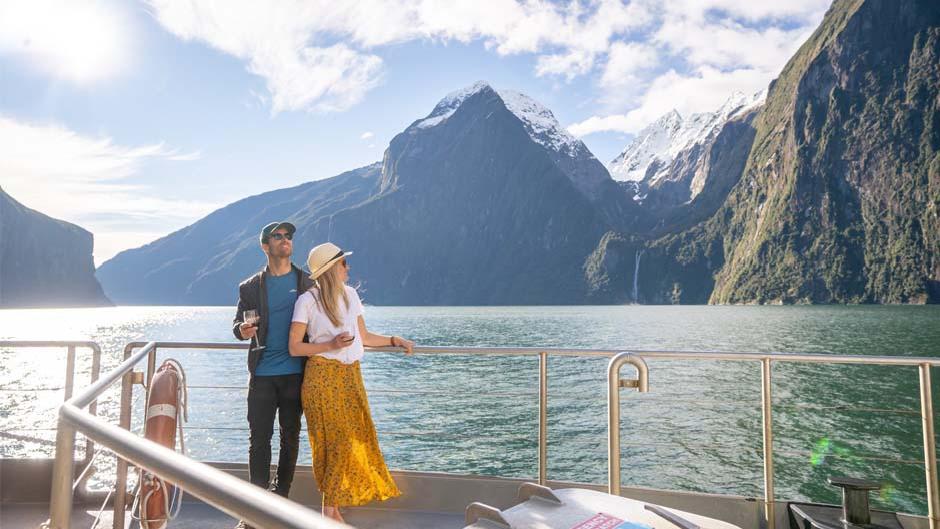 Unwind in the breathtaking beauty of Milford Sound in luxurious coach and cruise transports with plenty of photo stops and relaxing commentary!